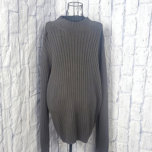 ROUTE 66 Knit Men's Mock‎ Neck Army Green Sweater XL/EG - Picture 1 of 7